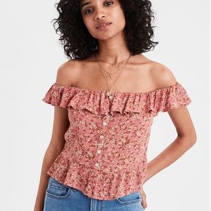 flowery pink top